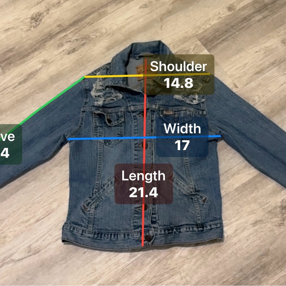 NEW Signature by Levi Stratus Heavy Distressed Rib Cage Denim Jacket Size Small - Picture 10 of 13